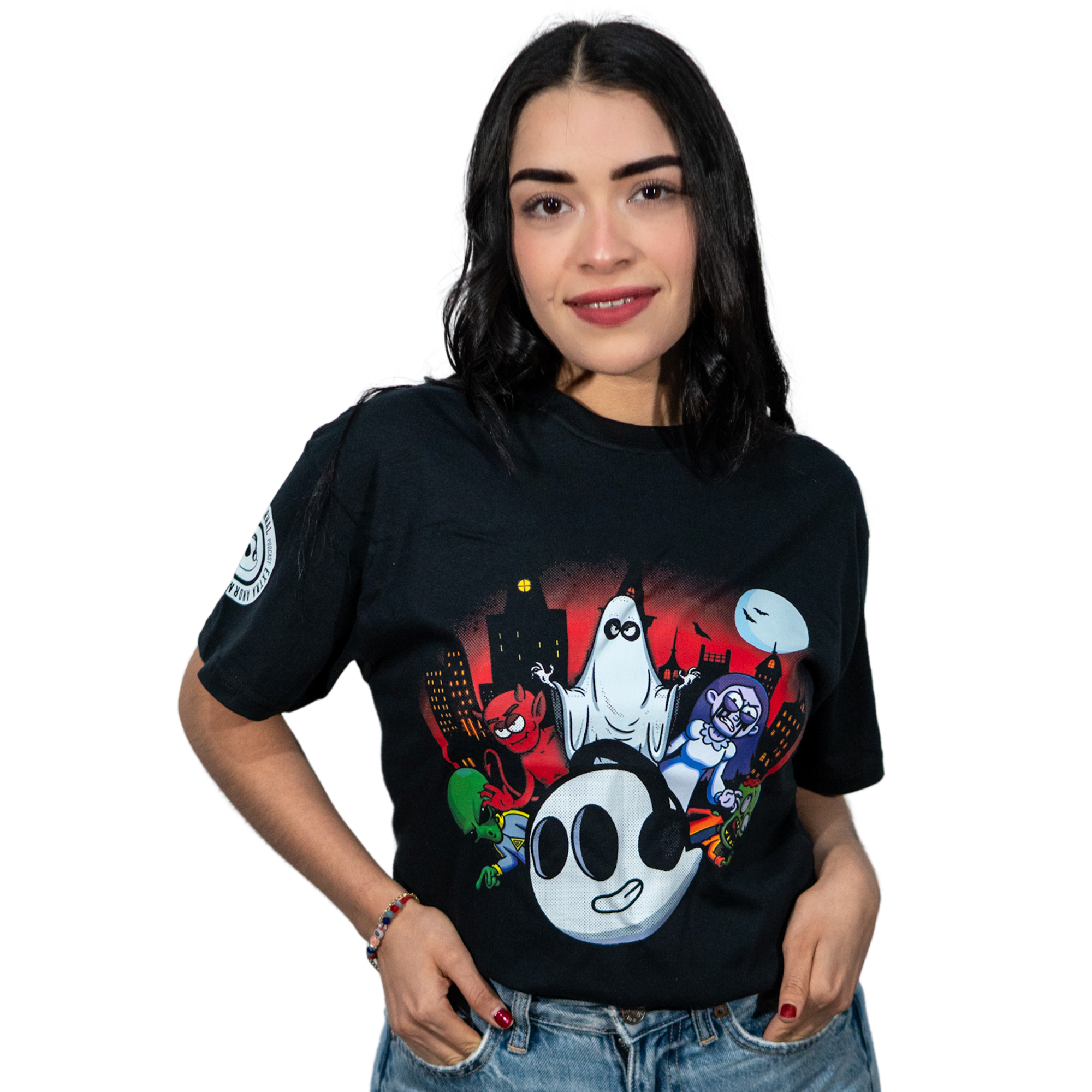EXTRA ANORMAL PLAYERA MONSTERS COLOR NEGRO