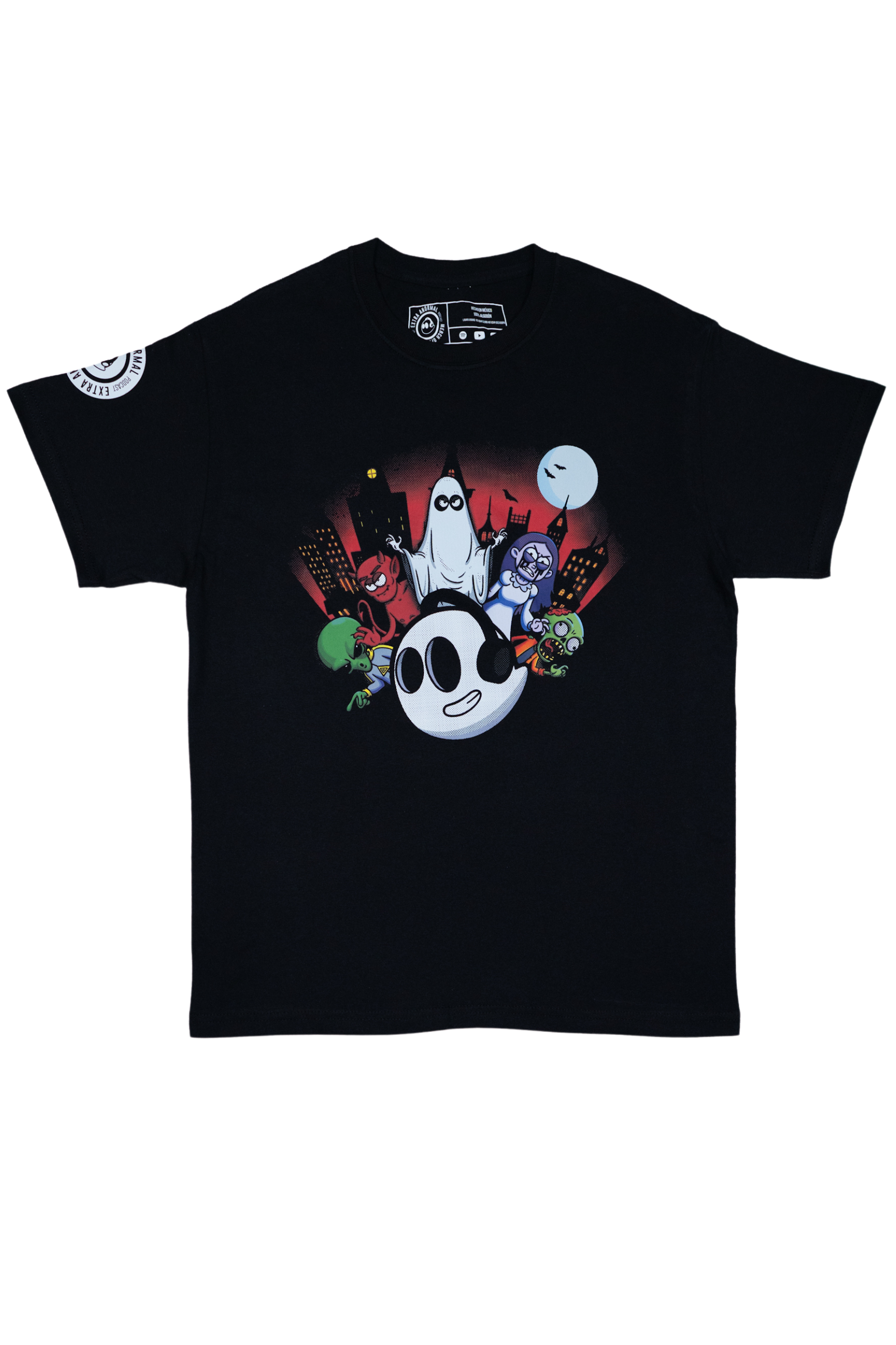 EXTRA ANORMAL PLAYERA MONSTERS COLOR NEGRO